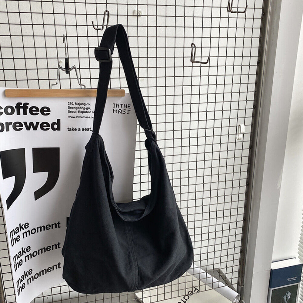 Sac Besace Femme en Toile Oversize, Grand Fourre-Tout Décontracté