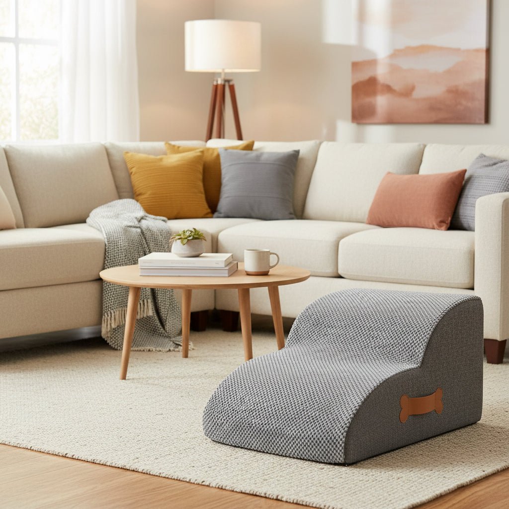 Escaleras para perros: de suave terciopelo de piña con superficie antideslizante, diseño de 2 o 3 peldaños para la cama o el sofá