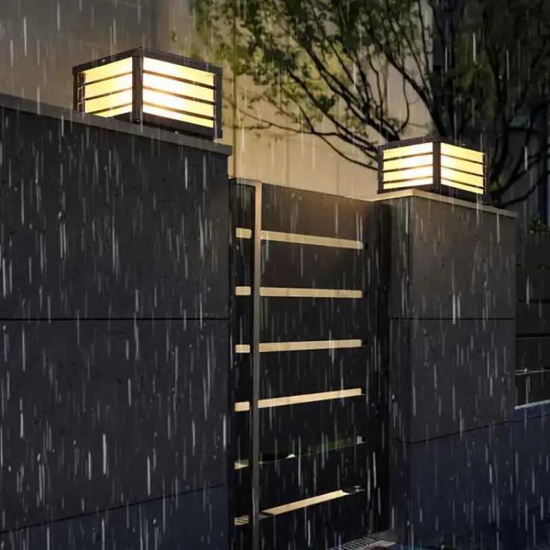 IP-rated waterproof solar fence lights providing reliable warm outdoor lighting during rainy weather