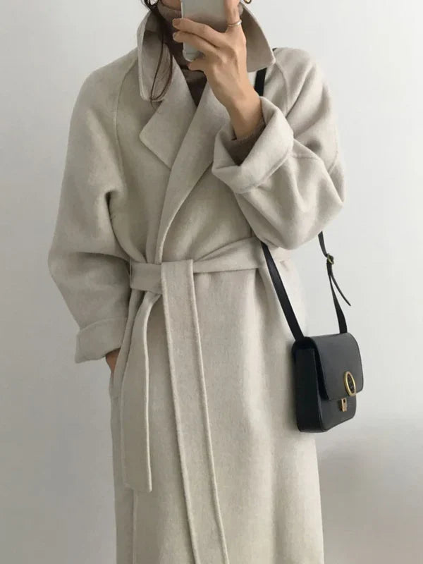 Manteau Long en Laine pour Femme, Coupe Classique et Intemporelle