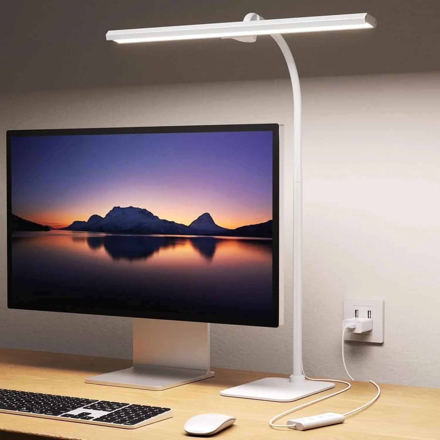 LED-bureaulamp – dimbaar met flexibele arm, modern ontwerp voor de thuiswerkplek of de slaapkamer