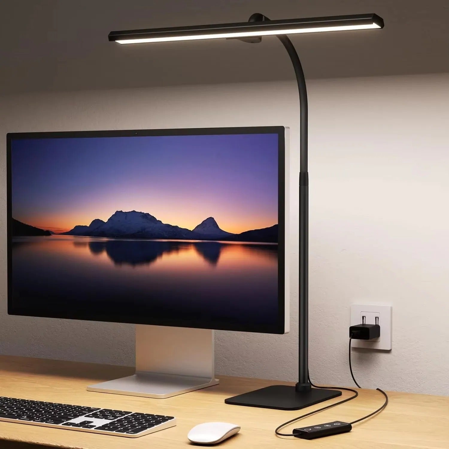 LED-bureaulamp – dimbaar met flexibele arm, modern ontwerp voor de thuiswerkplek of de slaapkamer