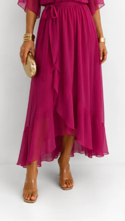 Robe Portefeuille Femme en Mousseline Fluide