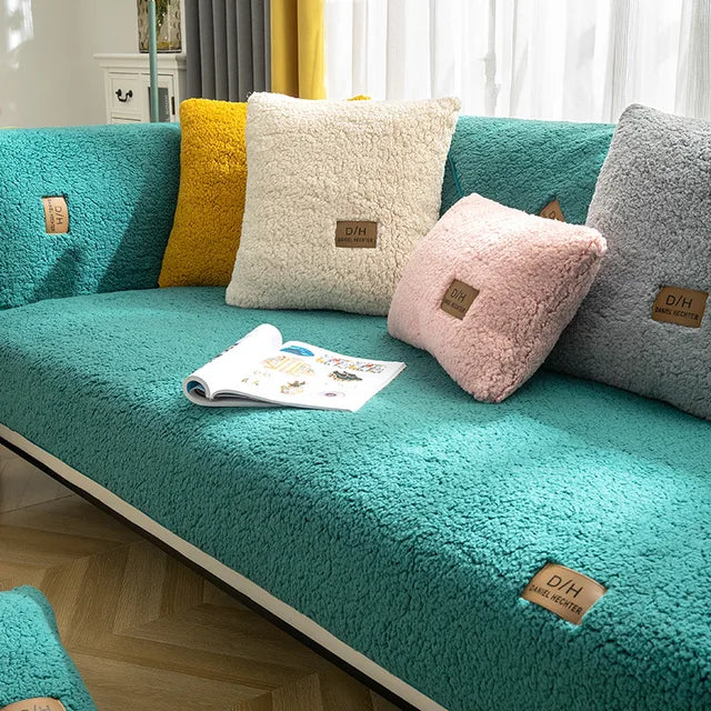 Housse de Canapé Sherpa Antidérapante - Protection Douce et Lavable