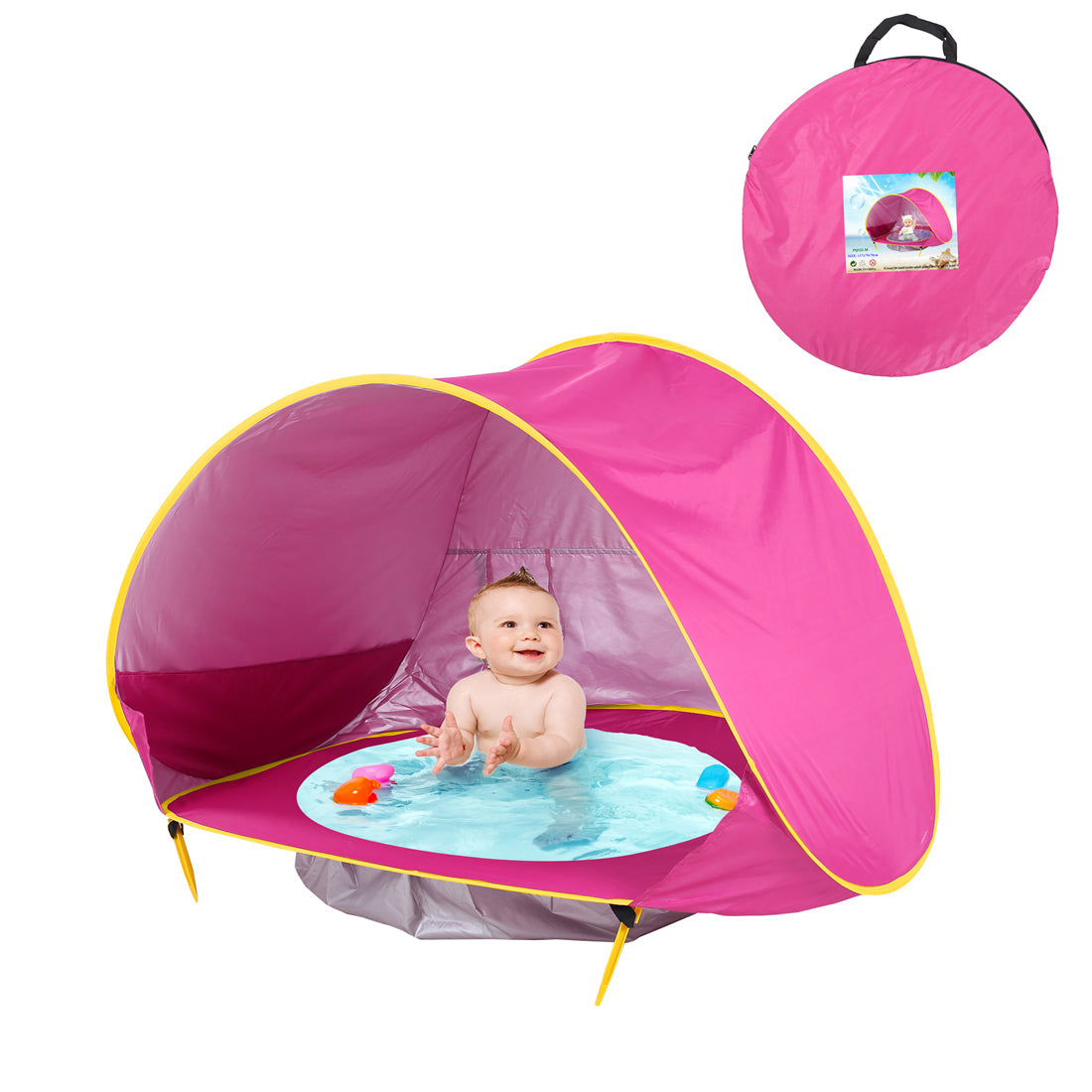 Pop-up strandtent voor baby’s – Lichtgewicht polyester met klein zwembadje voor op het strand of in de tuin