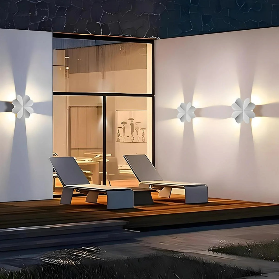 Outdoor LED Wall Sconce – Black Aluminum, Butterfly Design for the Garden or Patio