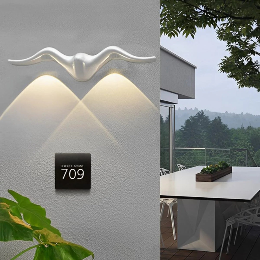 Outdoor LED Wall Sconce – Black Aluminum, Butterfly Design for the Garden or Patio