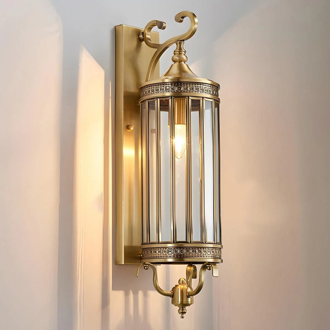 Vintage Glass Wall Lanterns – Copper, Atmospheric Outdoor Lighting for Gardens or Patios