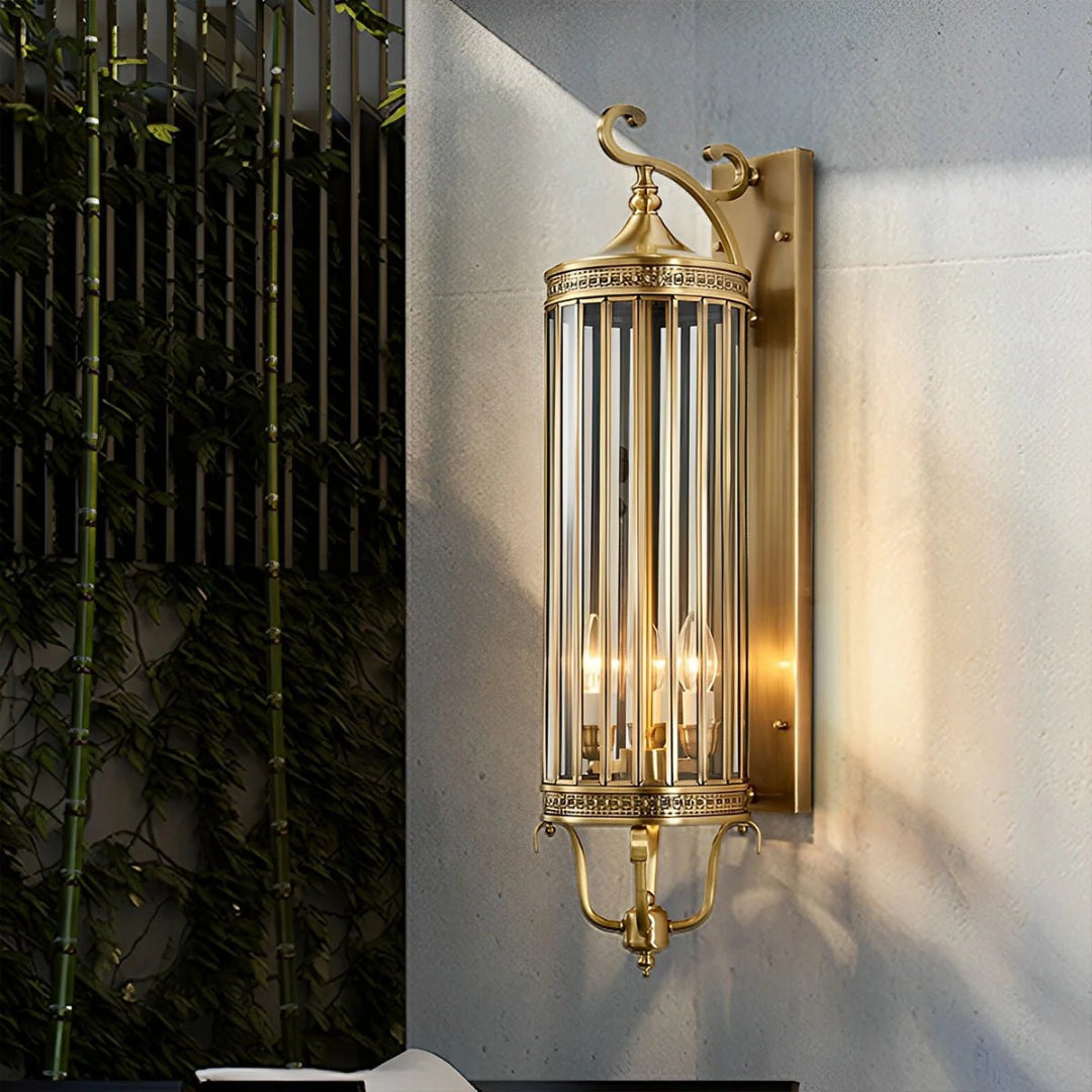 Vintage Glass Wall Lanterns – Copper, Atmospheric Outdoor Lighting for Gardens or Patios