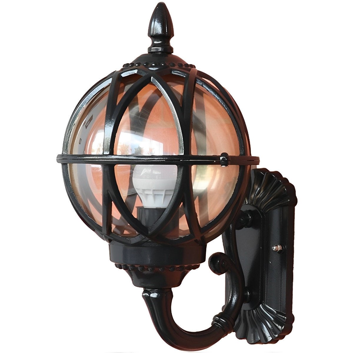 Wall Sconce – Black and Bronze, Retro Aluminum for the Garden, Sunroom, or Exterior Wall