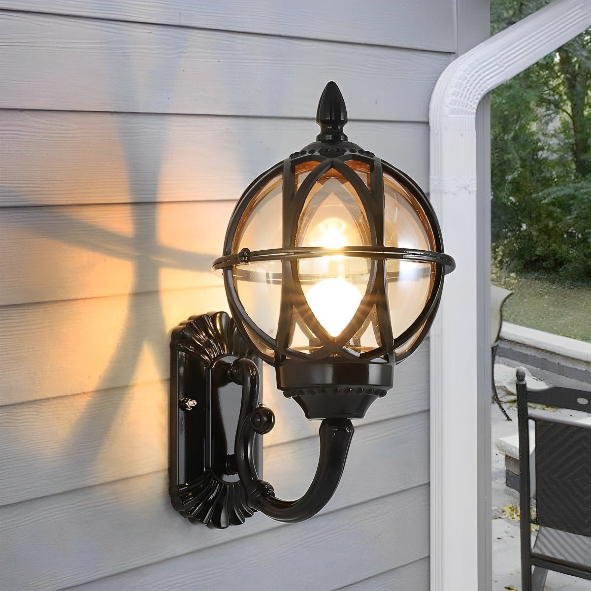 Wall Sconce – Black and Bronze, Retro Aluminum for the Garden, Sunroom, or Exterior Wall