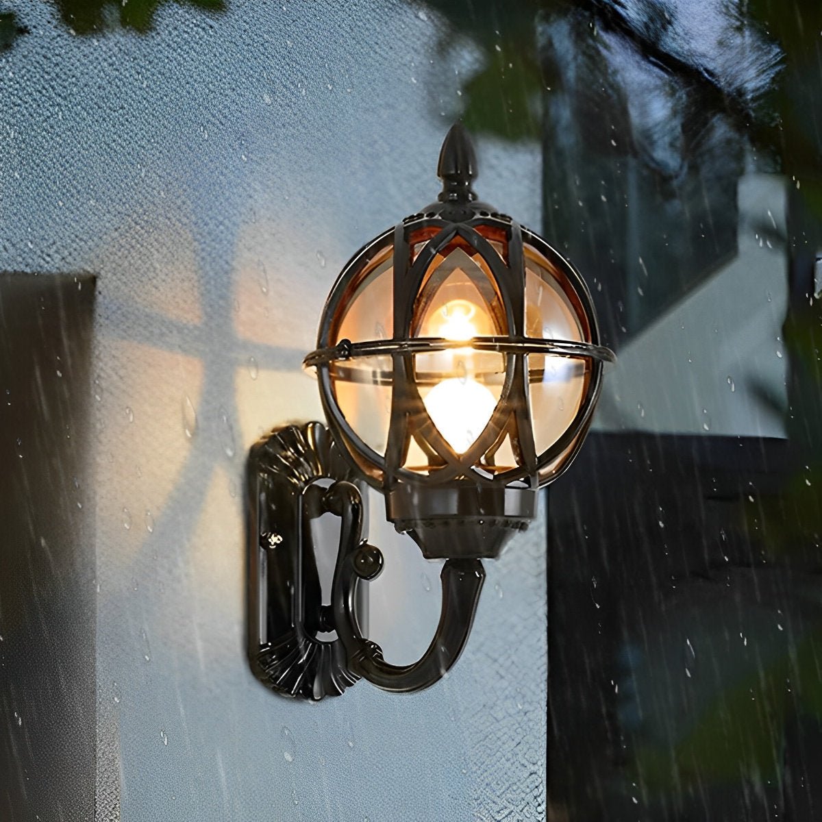 Wall Sconce – Black and Bronze, Retro Aluminum for the Garden, Sunroom, or Exterior Wall