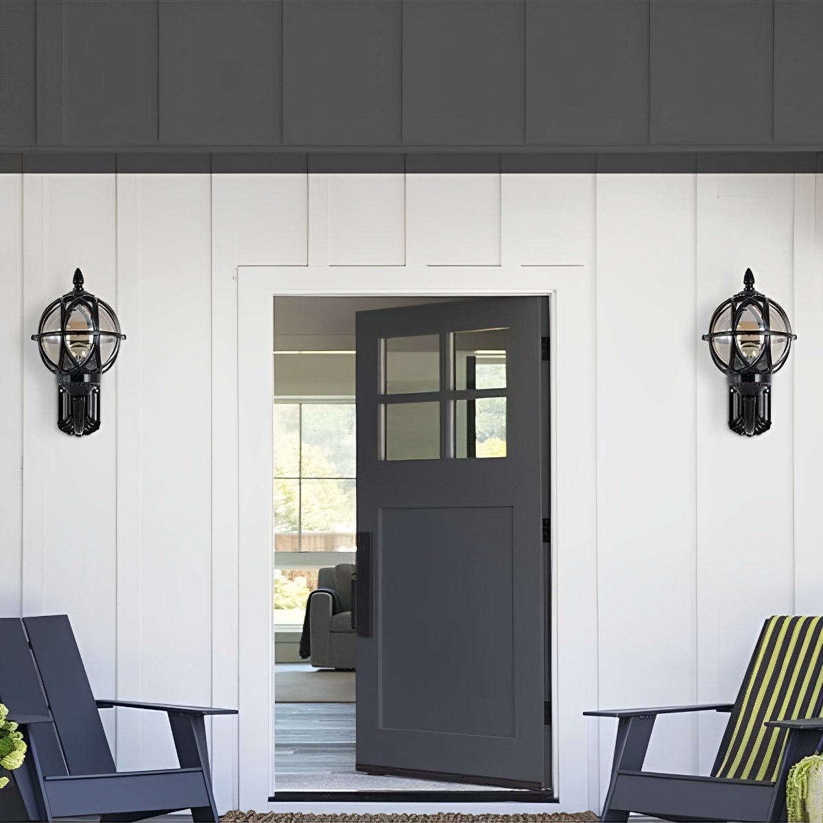 Wall Sconce – Black and Bronze, Retro Aluminum for the Garden, Sunroom, or Exterior Wall