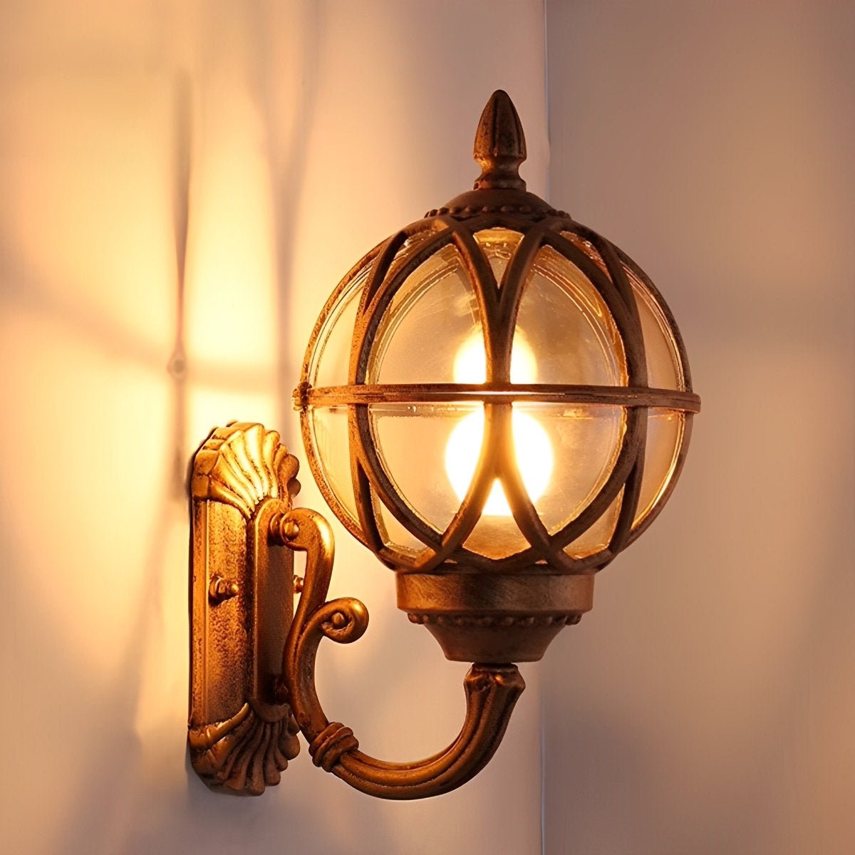 Wall Sconce – Black and Bronze, Retro Aluminum for the Garden, Sunroom, or Exterior Wall