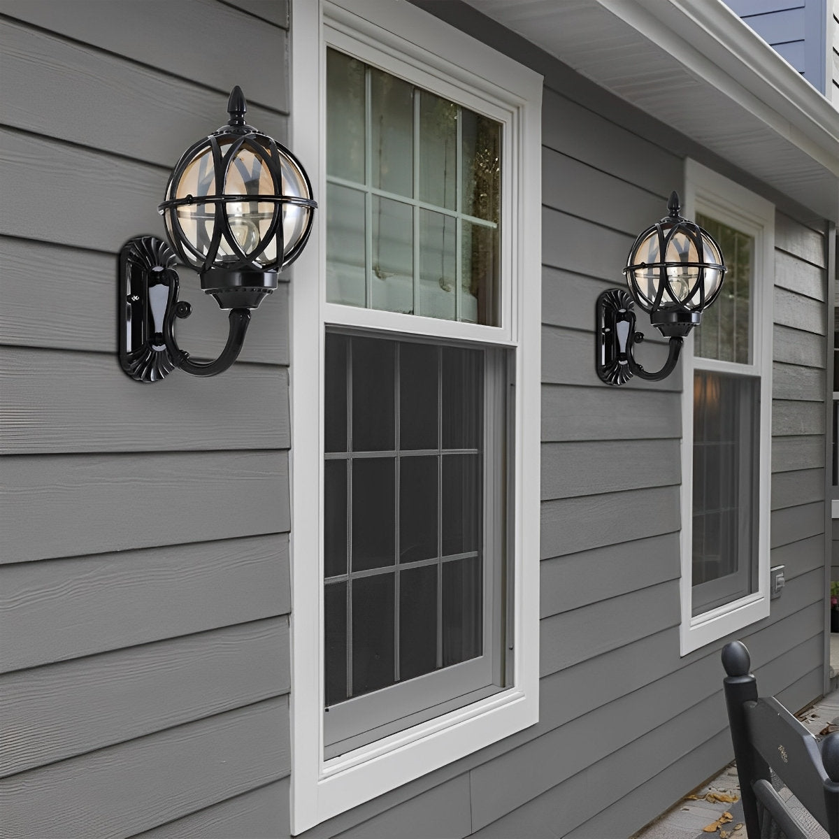 Wall Sconce – Black and Bronze, Retro Aluminum for the Garden, Sunroom, or Exterior Wall