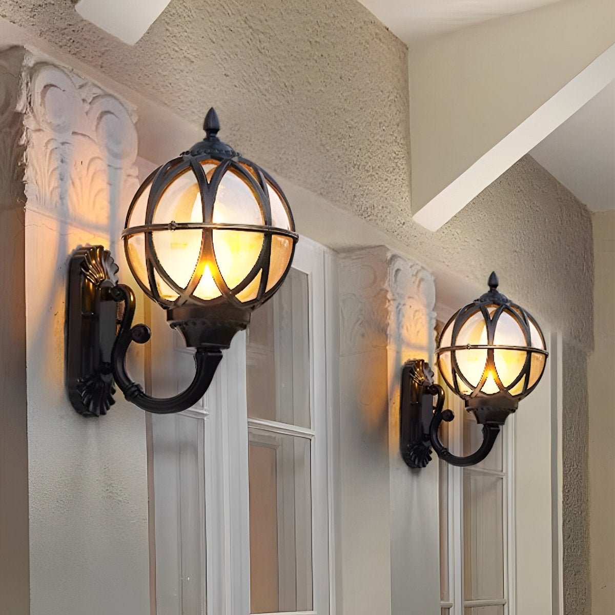 Wall Sconce – Black and Bronze, Retro Aluminum for the Garden, Sunroom, or Exterior Wall