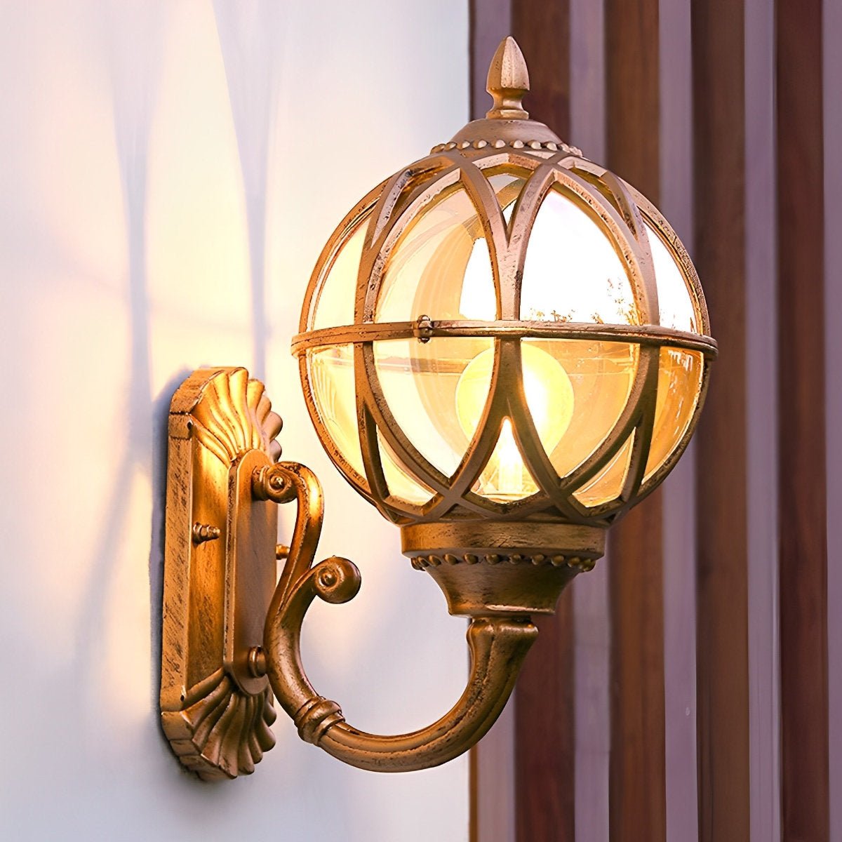 Wall Sconce – Black and Bronze, Retro Aluminum for the Garden, Sunroom, or Exterior Wall