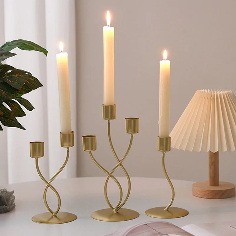 Bougeoir Décoratif Style Scandinave – Métal Doré ou Noir