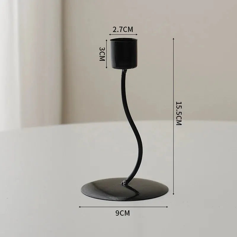 Bougeoir Décoratif Style Scandinave – Métal Doré ou Noir