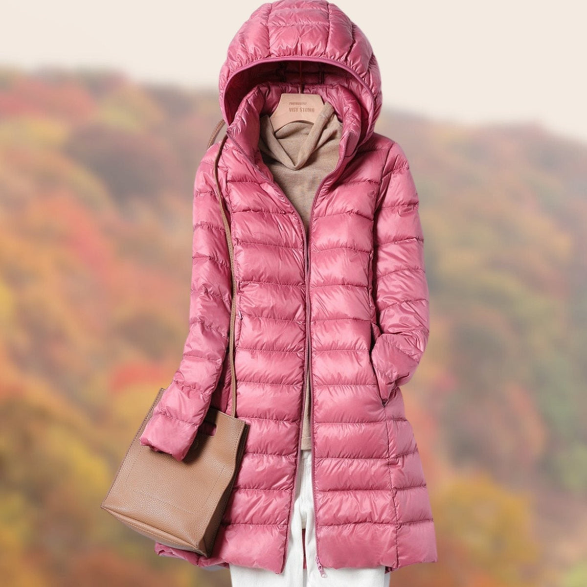 Doudoune Longue Femme à Capuche, Coupe Ajustée