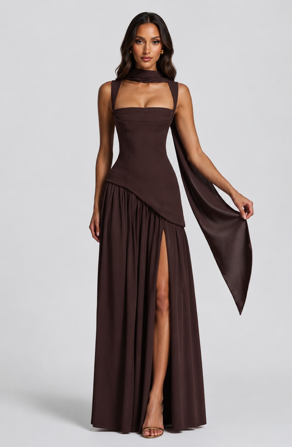 Mara Draped Asymmetric Maxi Dress_3