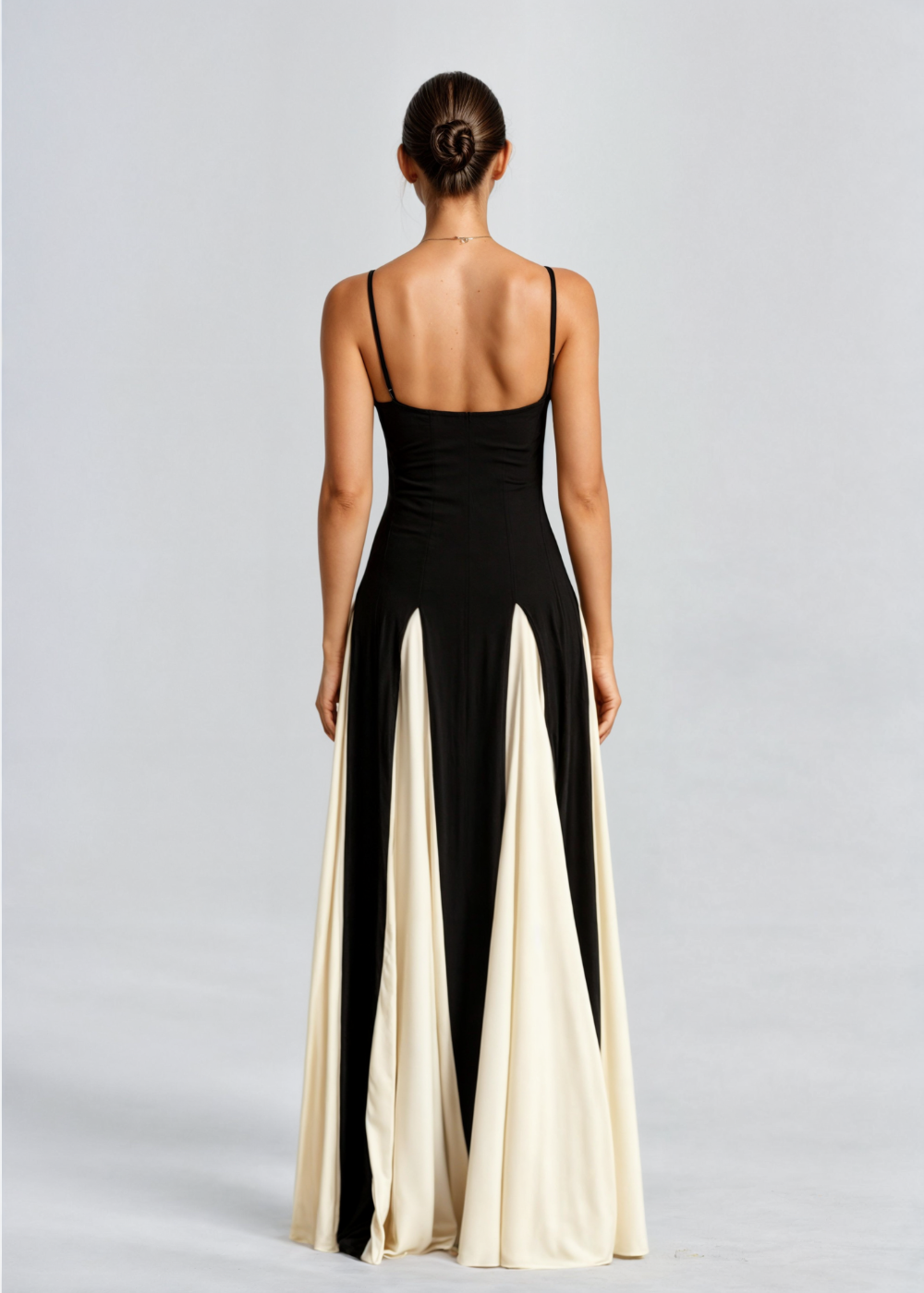 Robe Longue de Soirée Femme Noir et Blanc