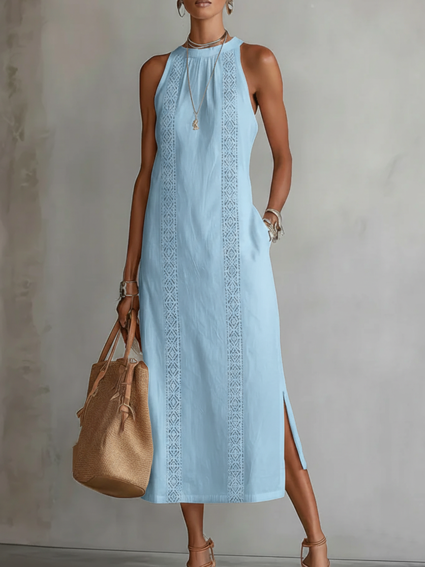 Robe Midi Femme Col Rond - Silhouette Décontractée