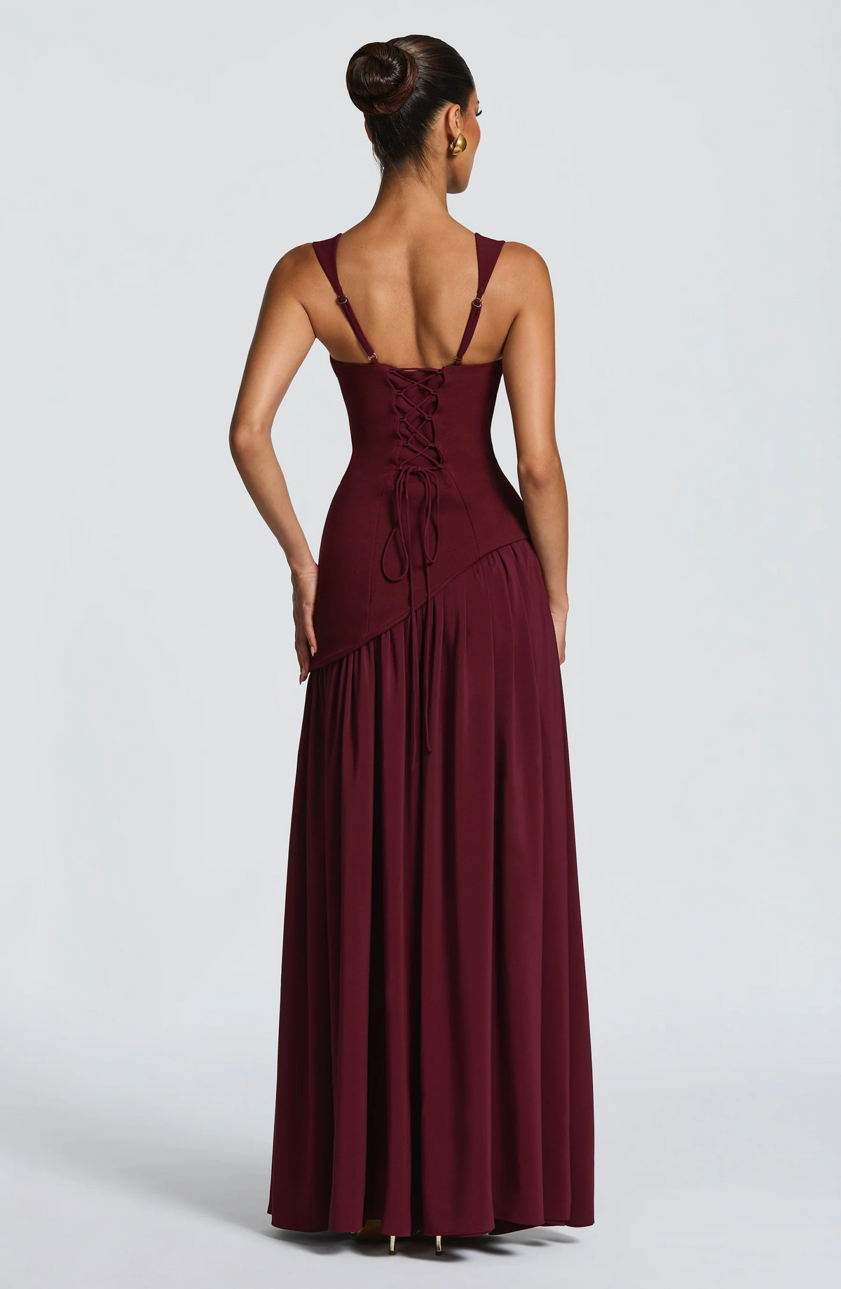 Robe Longue Femme Satinée à Bretelles Ajustables