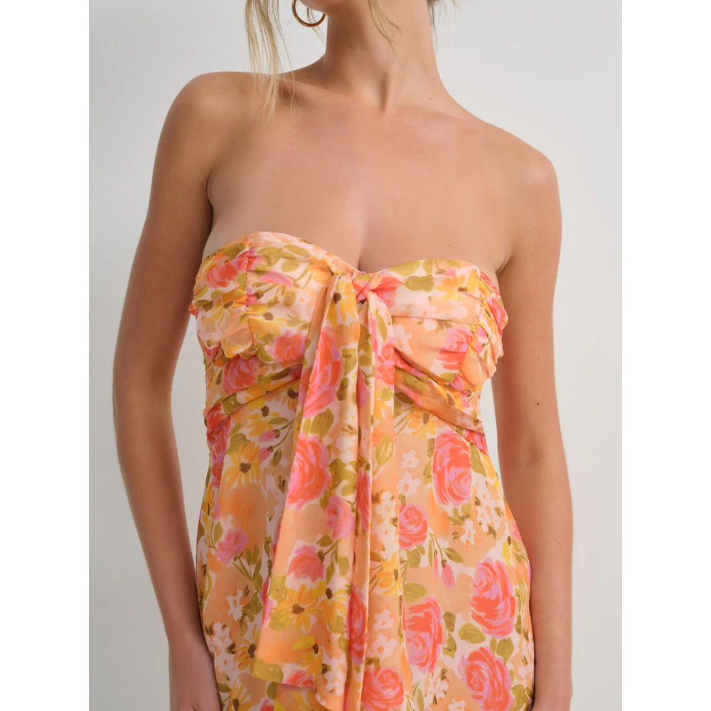 Robe Mini Femme Fleurie Bustier - Robe d'Invitée Mariage