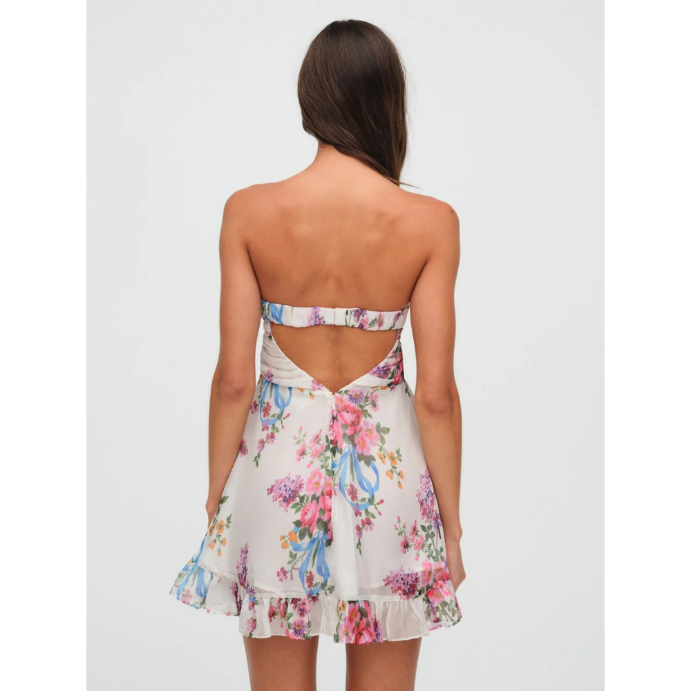 Robe Mini Femme Fleurie Bustier - Robe d'Invitée Mariage