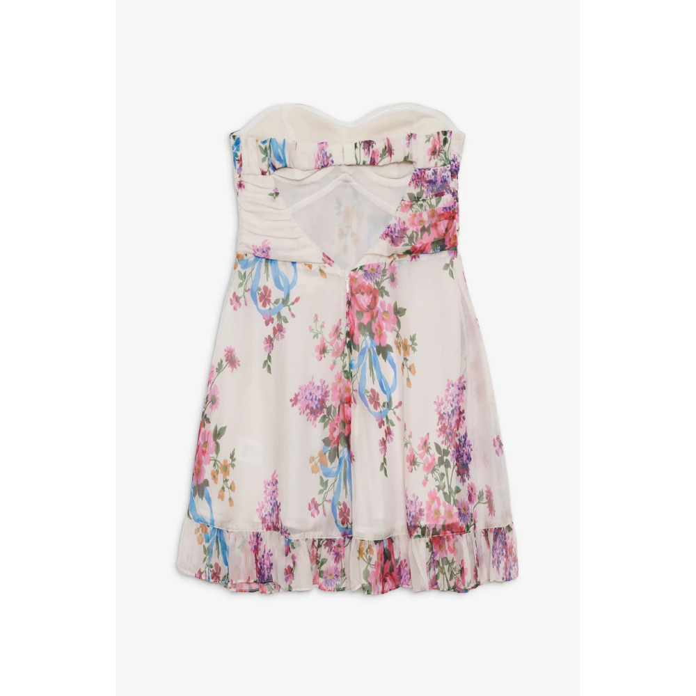 Robe Mini Femme Fleurie Bustier - Robe d'Invitée Mariage