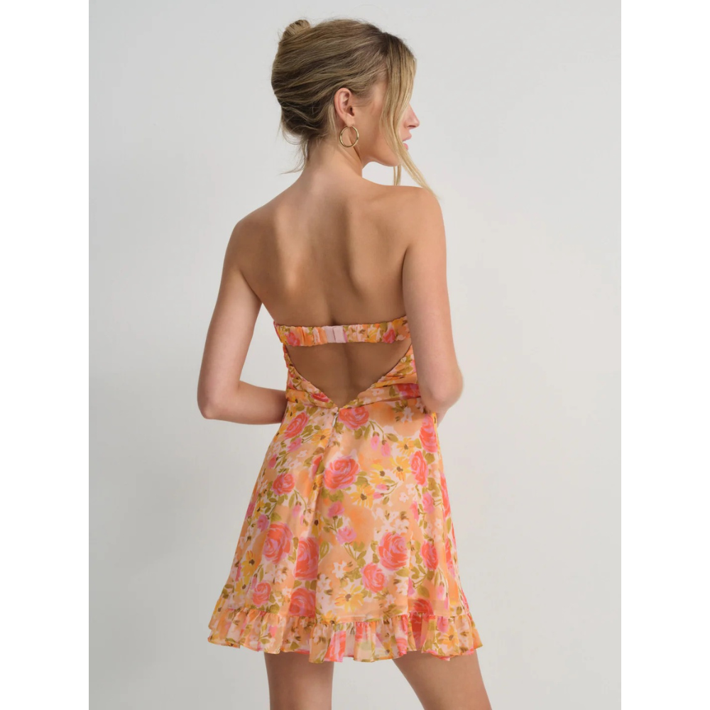 Robe Mini Femme Fleurie Bustier - Robe d'Invitée Mariage