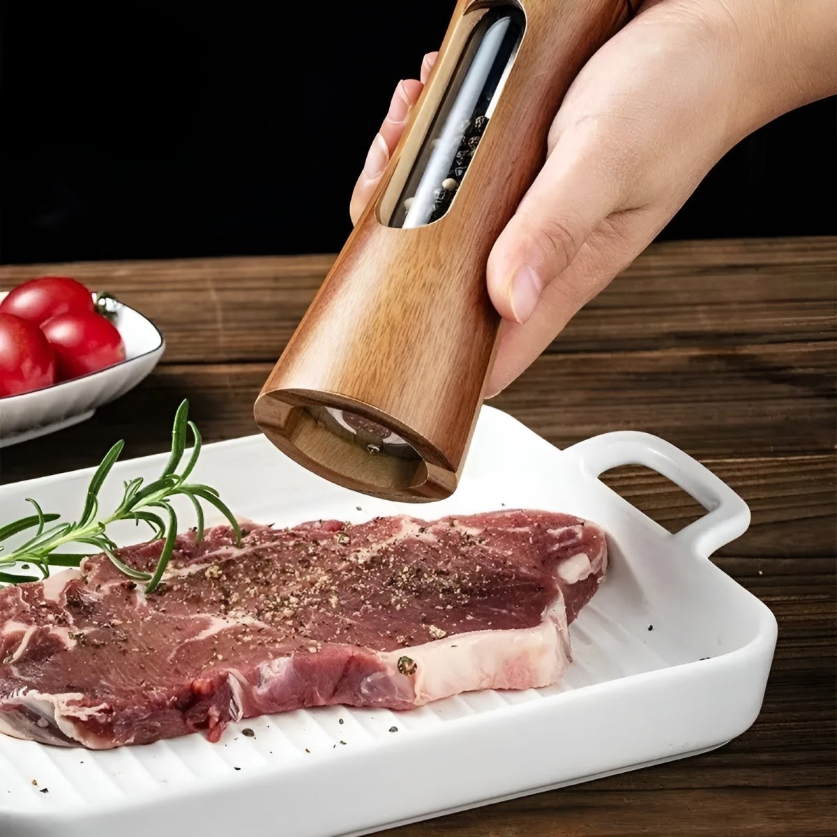 Molino de pimienta y sal de madera: diseño elegante con ajuste de molienda para la cocina o la mesa del comedor