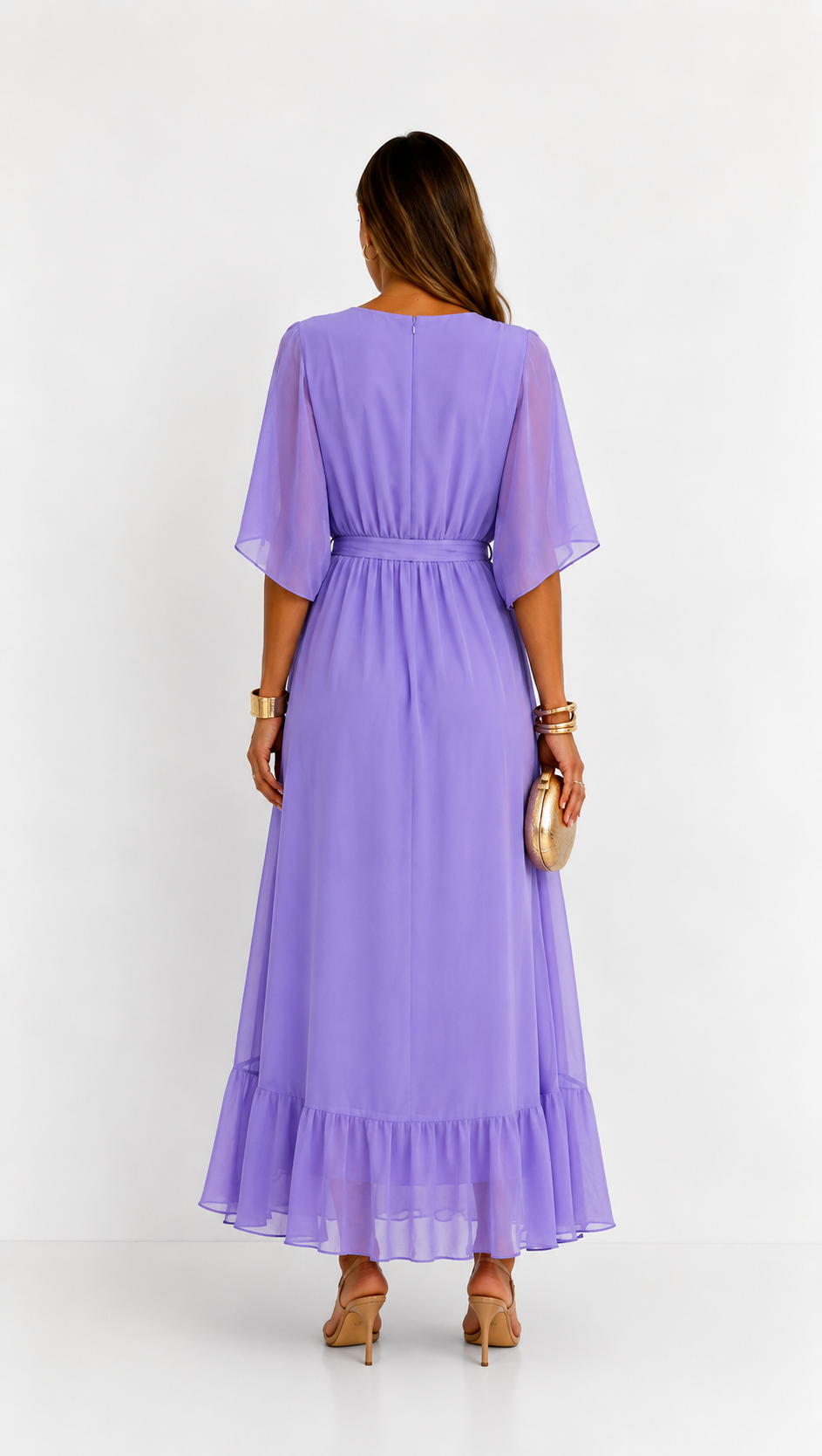 Robe Portefeuille Femme en Mousseline Fluide