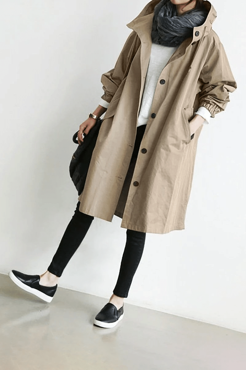 Veste Coupe-Vent Femme Imperméable et Pliable à Capuche