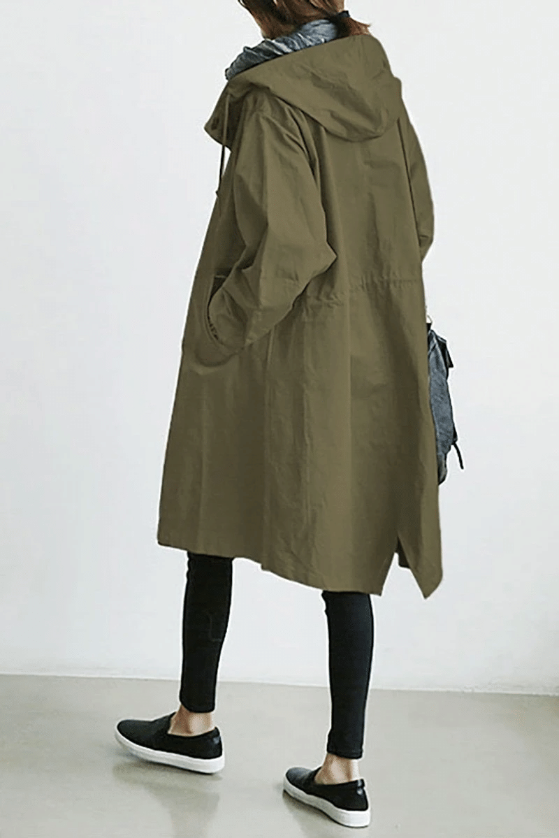 Veste Coupe-Vent Femme Imperméable et Pliable à Capuche