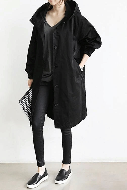 Veste Coupe-Vent Femme Imperméable et Pliable à Capuche